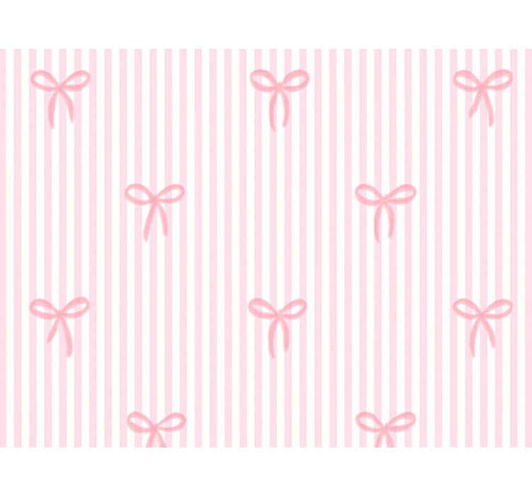 Kids wallpaper in pink stripes and bows - TenStickers