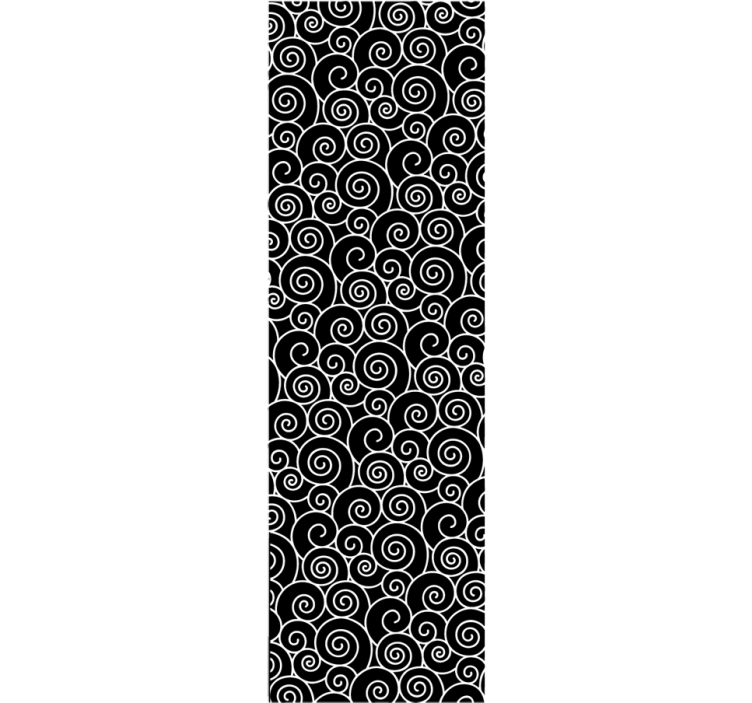 Geometric wallpaper in black and white waves - TenStickers