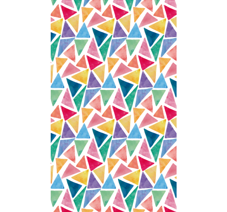 Geometric wallpaper cheerful colorful triangles - TenStickers
