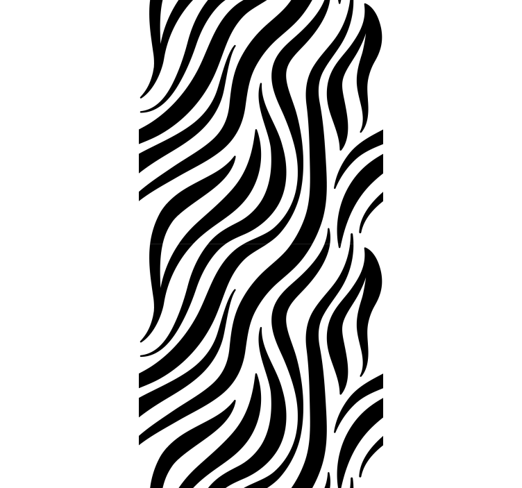 Geometric wallpaper in black and white zebra stripes - TenStickers