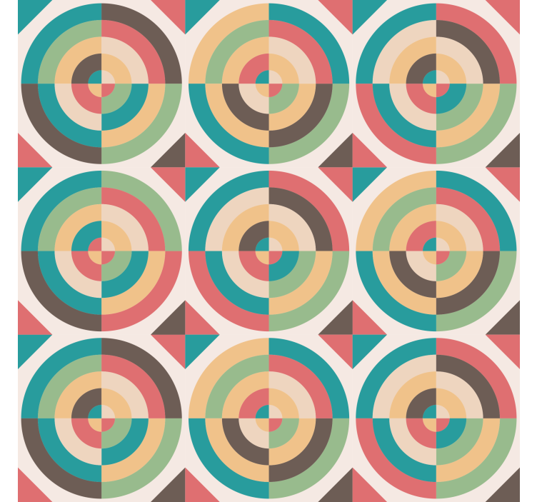Geometric wallpaper retro abstract shapes - TenStickers