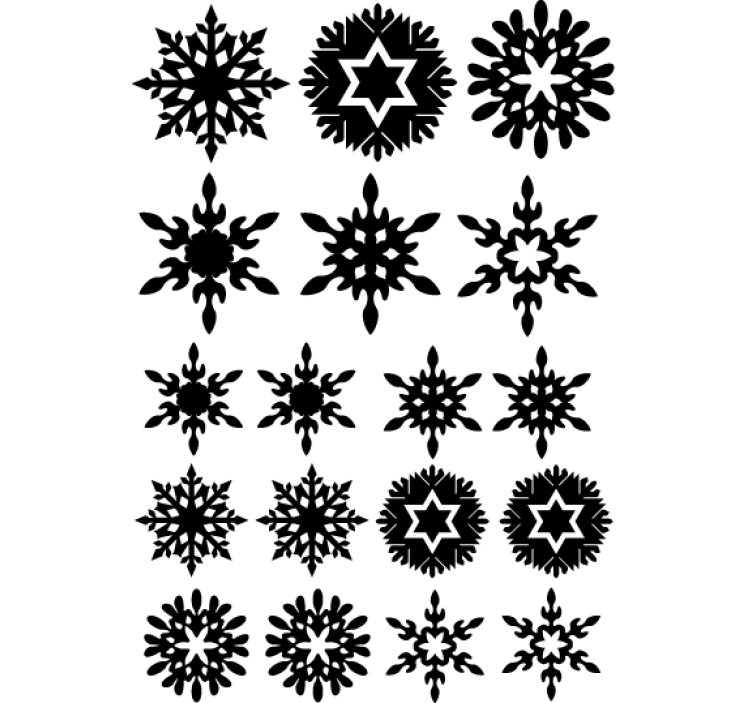 Christmas wallpaper black snowflakes - TenStickers