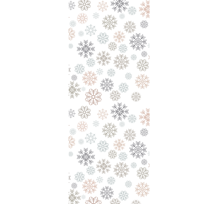 Christmas wallpaper beige snowflakes pattern - TenStickers