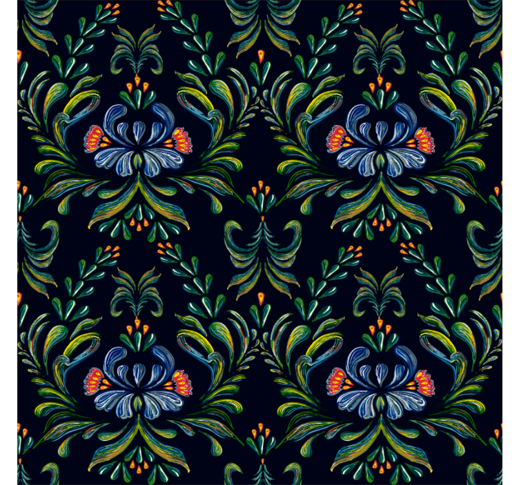 Ornamental wallpaper in vibrant folk design - TenStickers