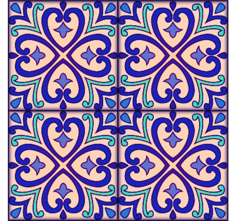 Tile wallpaper talavera floral design - TenStickers