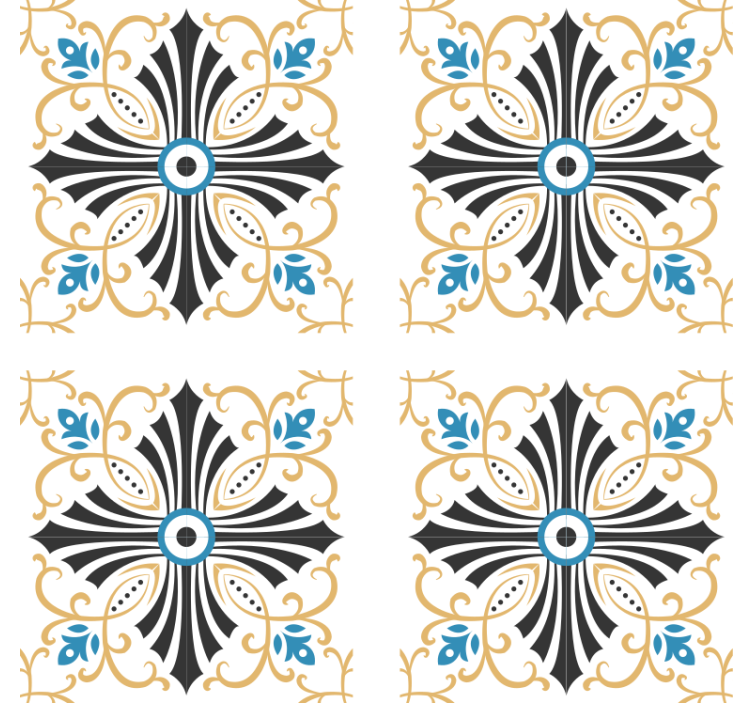 Ornamental wallpaper vintage cross spiral pattern - TenStickers