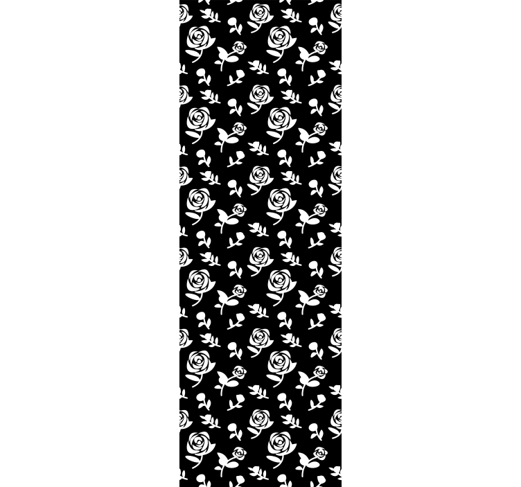 Ornamental wallpaper in floral monochrome design - TenStickers