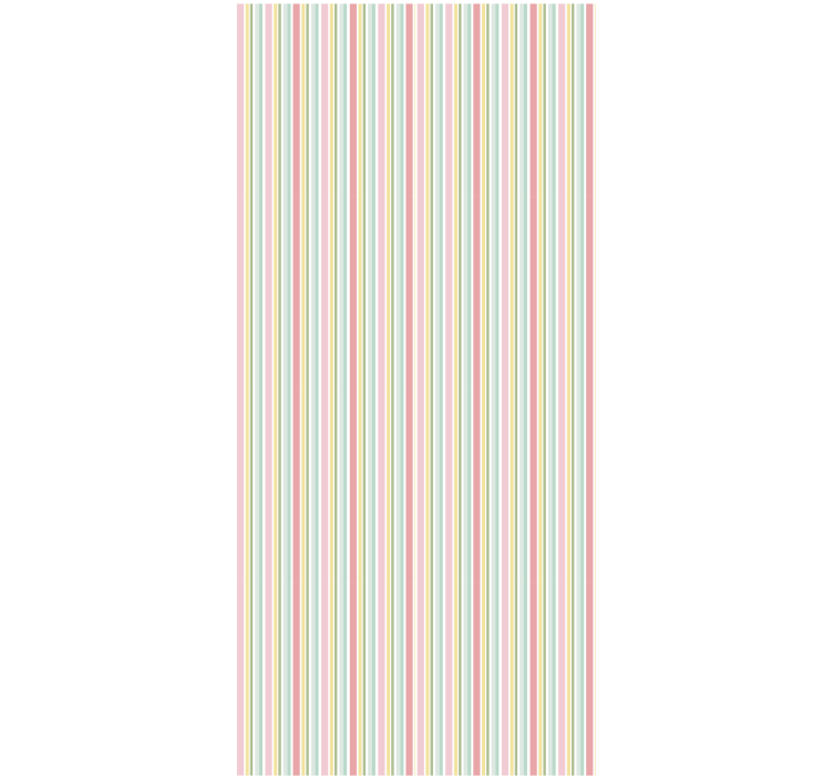 Living room wallpaper in horizontal pastel stripes - TenStickers