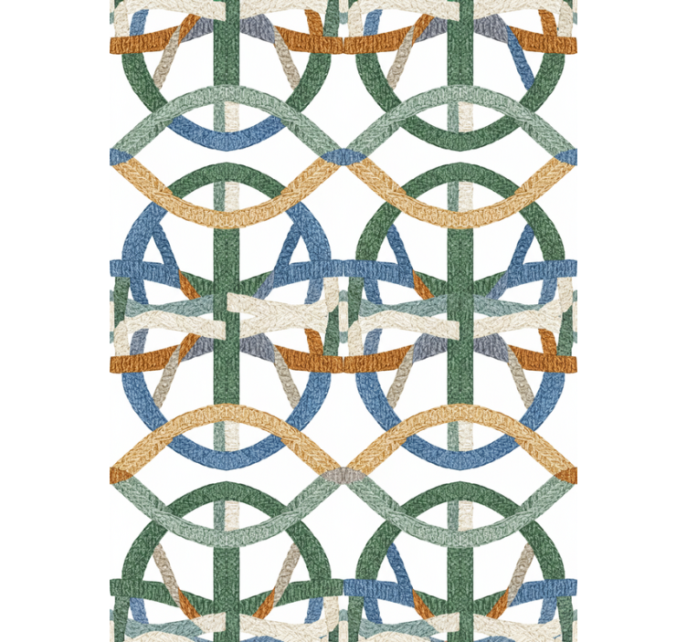 Living room wallpaper with embroidered string texture - TenStickers