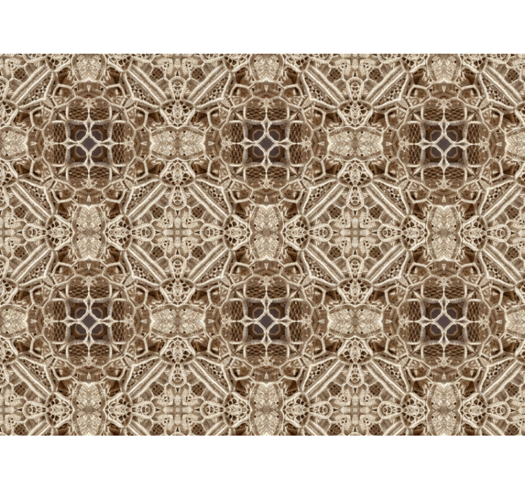 Living room wallpaper ornate lace kaleidoscope - TenStickers