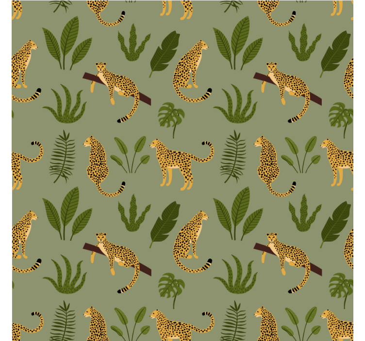 Bedroom wallpaper floral jungle leopard print - TenStickers