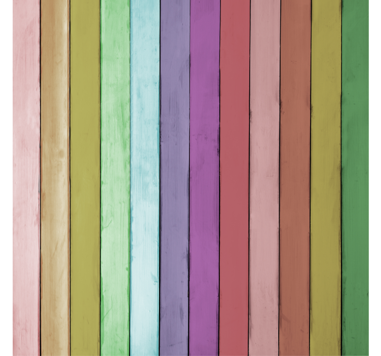 Ornamental wallpaper light-colored wooden planks - TenStickers