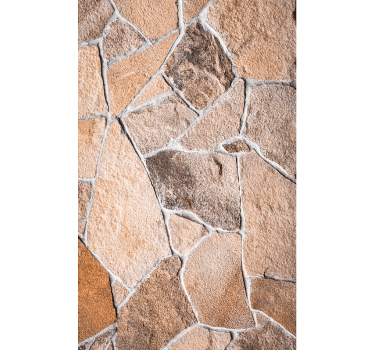 Ornamental wallpaper light brown stone brick design - TenStickers