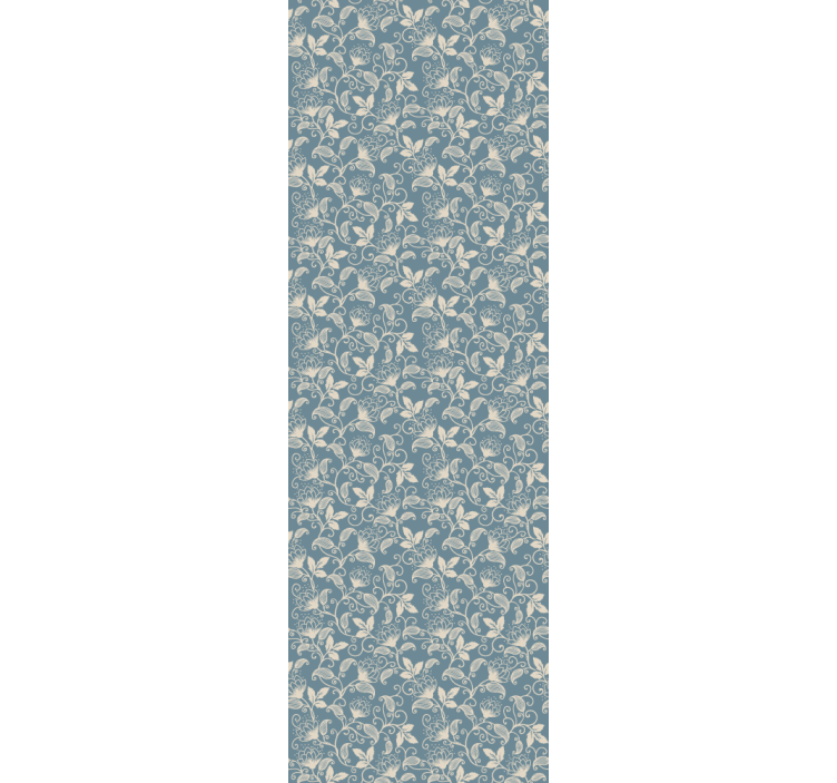 Ornamental wallpaper in blue and beige detail pattern - TenStickers