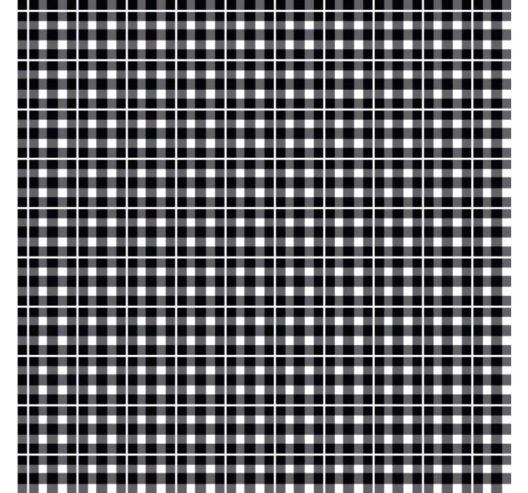 Ornamental wallpaper black and white gingham pattern - TenStickers