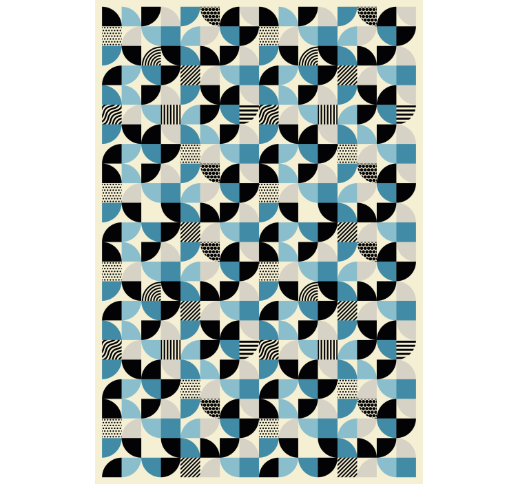 Ornamental wallpaper retro blue bauhaus design - TenStickers