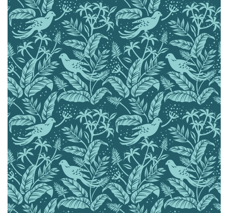 Ornamental wallpaper with botanical bird designs - TenStickers