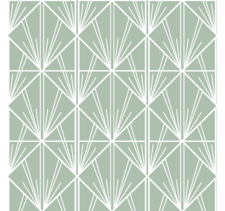 Living room wallpaper green and white art deco - TenStickers