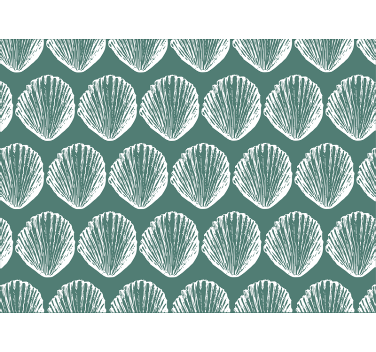 Bedroom wallpaper with decorative shell design - TenStickers