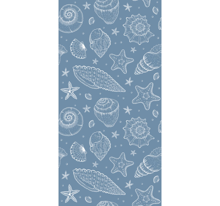 Animal wallpaper featuring marine life and seashells - TenStickers