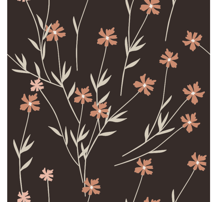 Texture pattern wallpaper brown floral kallax - TenStickers