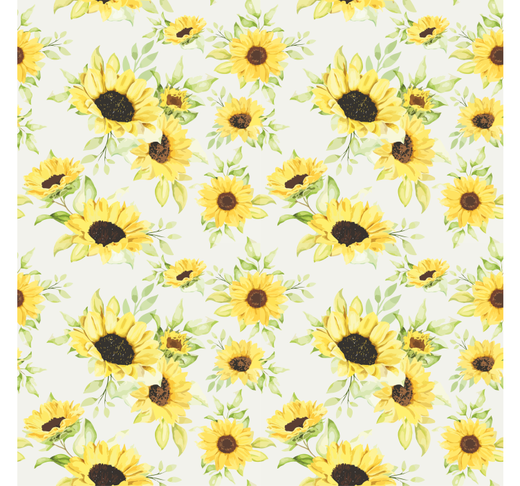 Texture pattern wallpaper beautiful watercolor sunflower - TenStickers