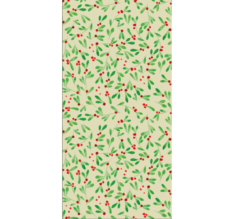 Christmas wallpaper holiday berry design - TenStickers