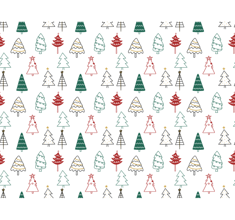 Christmas wallpaper festive trees design - TenStickers