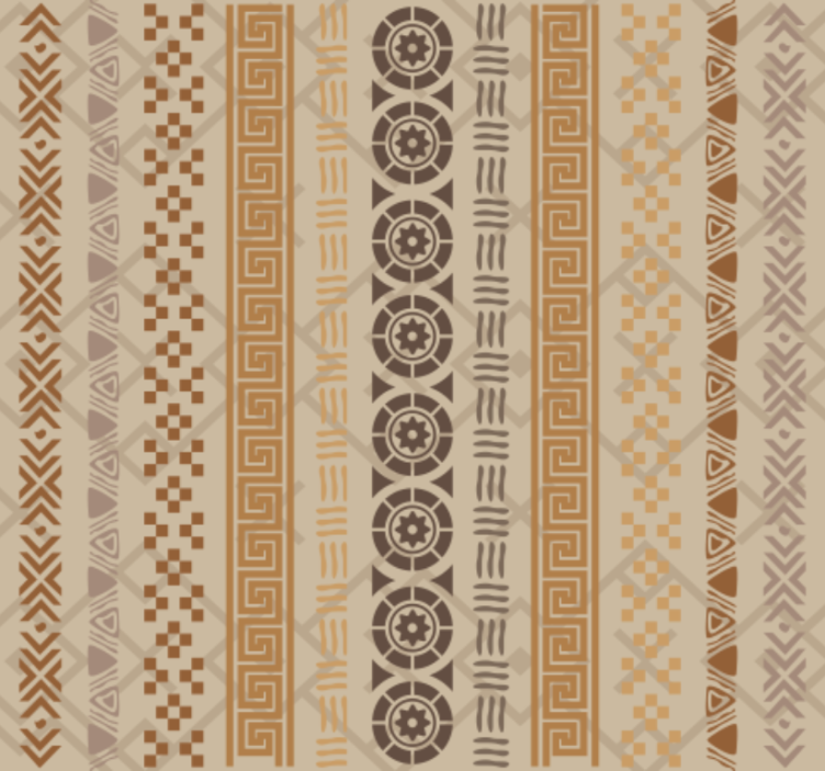 Office wallpaper with puzzle stamp effect in brown - TenStickers