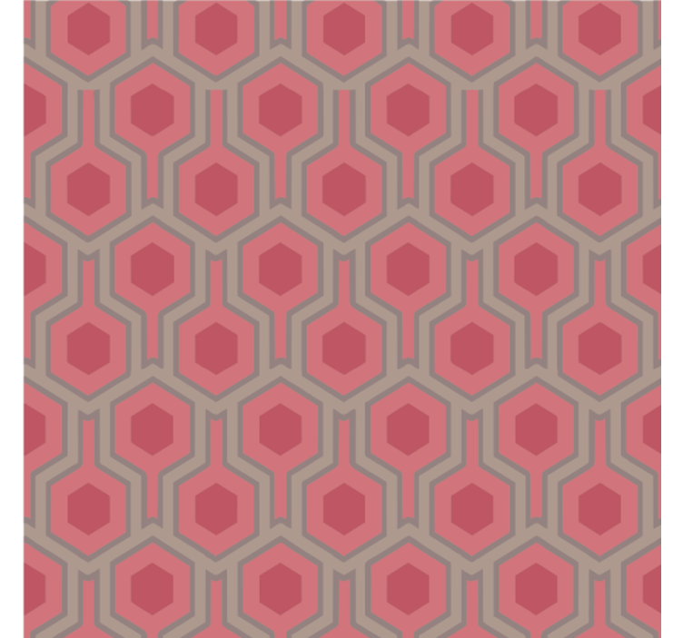 Office wallpaper 70s pink hexagons - TenStickers
