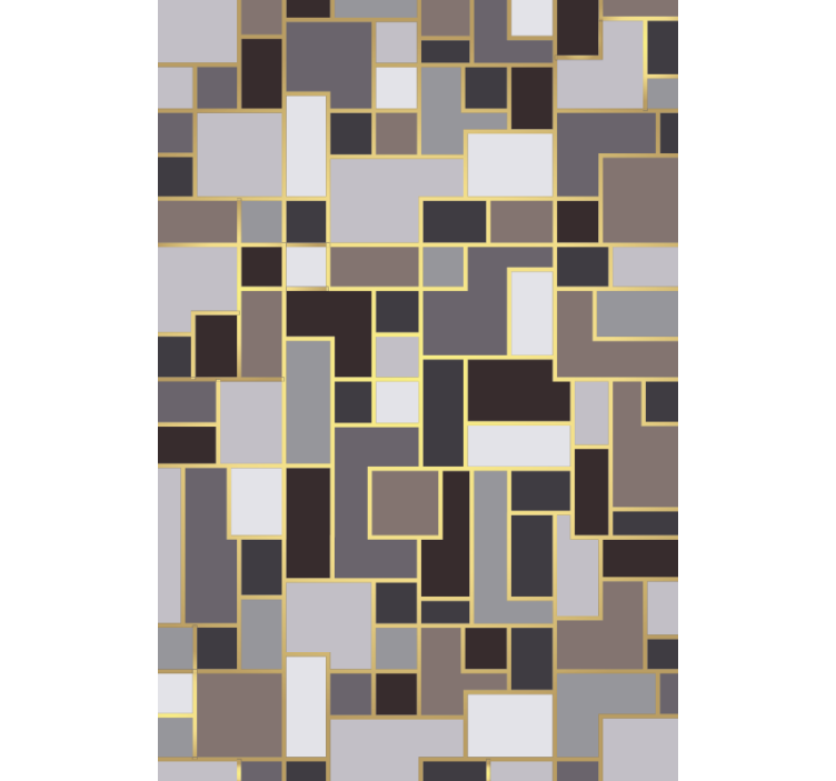 Hallway wallpaper in gray rectangle mosaic - TenStickers