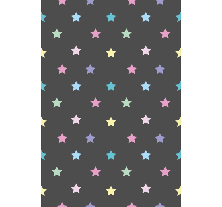 Hallway wallpaper with colorful stars on grey - TenStickers