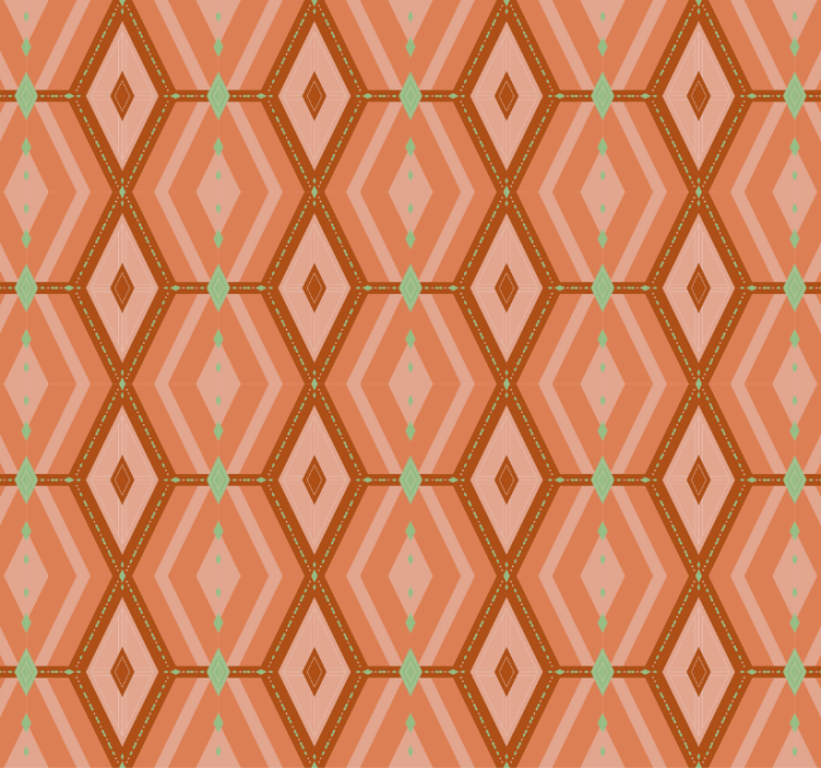 Hallway wallpaper 30s autumnal geometric hues - TenStickers