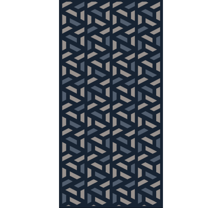 Hallway wallpaper geometric blue and gray triangles - TenStickers