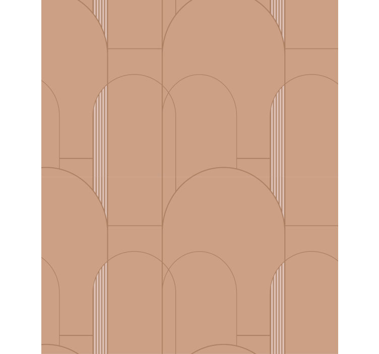 Dining room wallpaper with terracotta geometric circles - TenStickers
