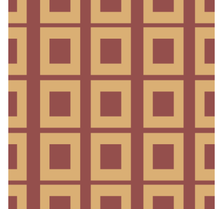 Dining room wallpaper geometric pattern orange squares - TenStickers