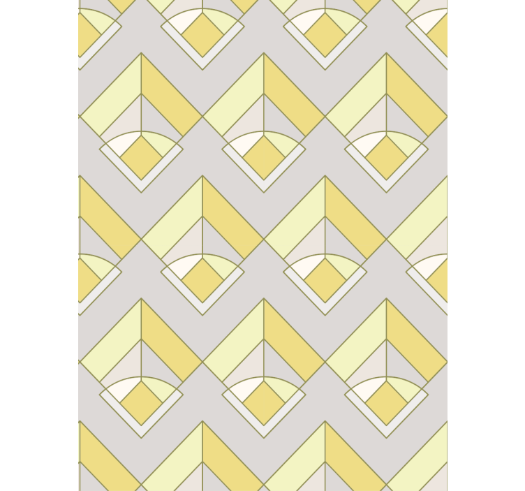 Geometric wallpaper in yellow and gray pattern - TenStickers