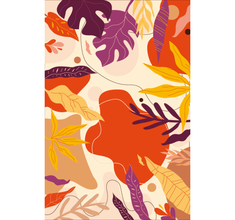 Nature wallpaper colorful abstract leaves design - TenStickers