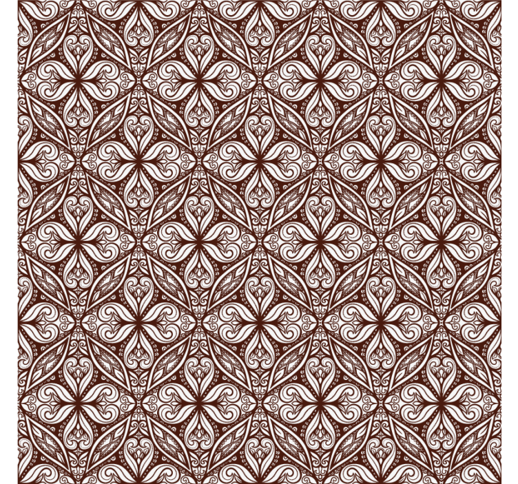 Vintage wallpaper brown floral design - TenStickers