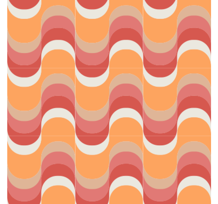 Vintage wallpaper in vibrant wave design - TenStickers