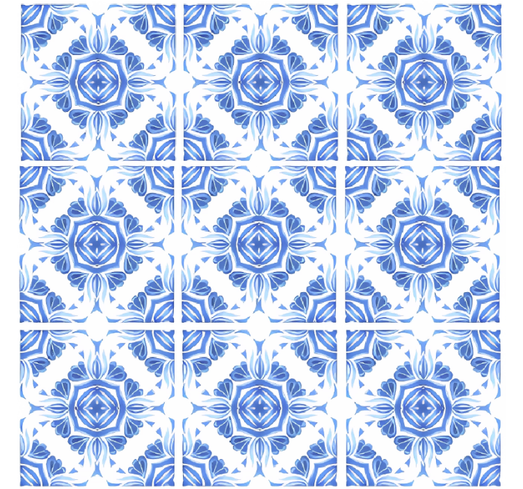 Stone wallpaper classic blue design - TenStickers