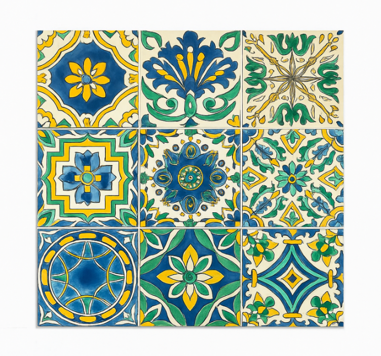 Tile wallpaper mediterranean style tiles - TenStickers