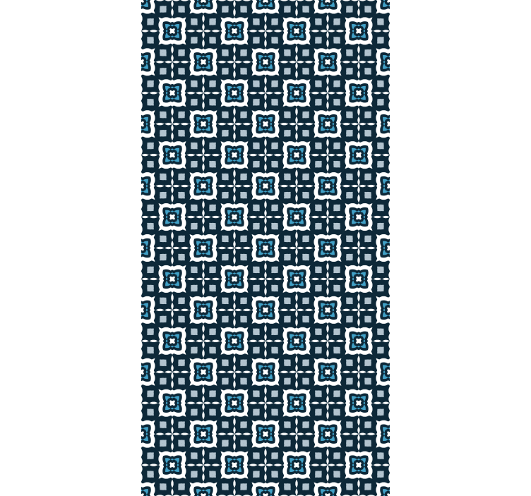 Tile wallpaper in white and blue mosaic pattern - TenStickers