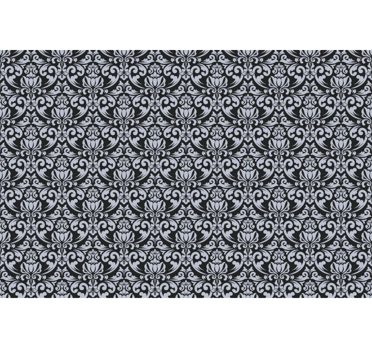 Tile wallpaper gray and black baroque mosaic design - TenStickers