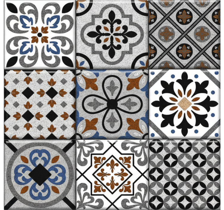 Tile wallpaper moroccan dark design - TenStickers