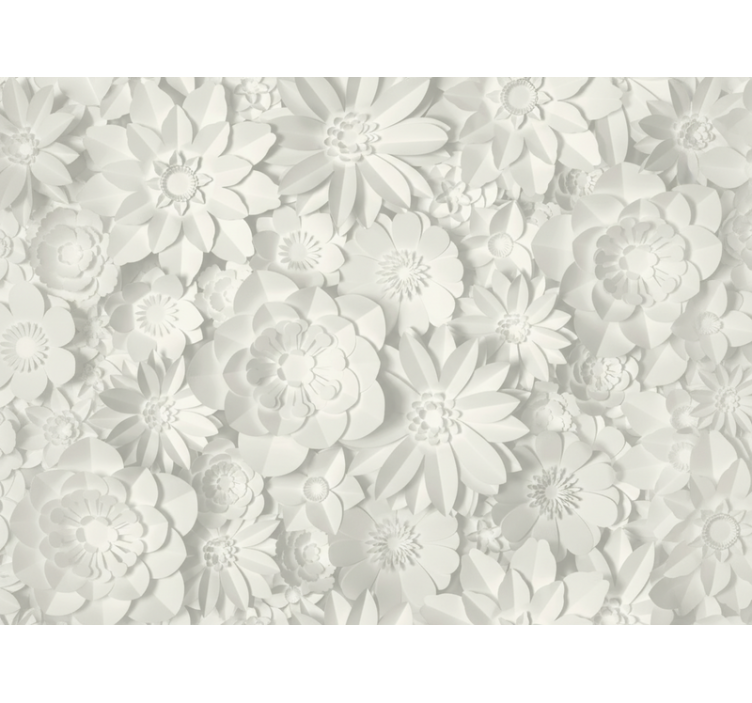 Living room wallpaper white paper bloom wallpaper - TenStickers