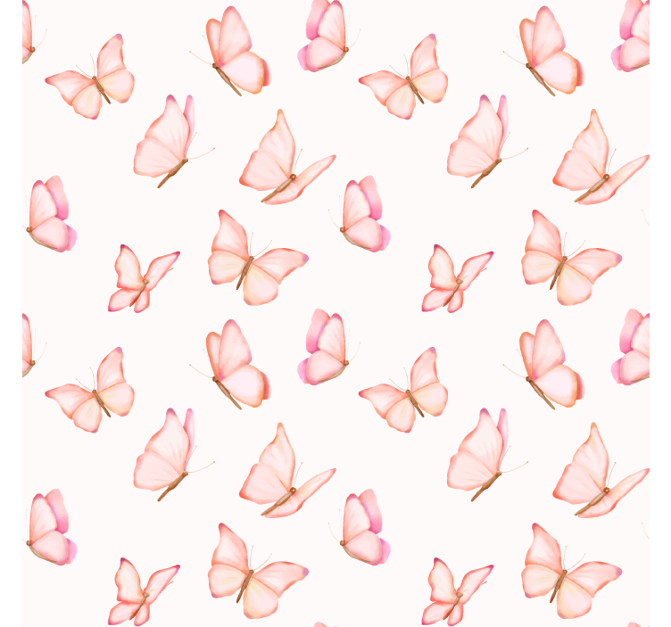 Butterfly wallpaper in a pink pattern - TenStickers