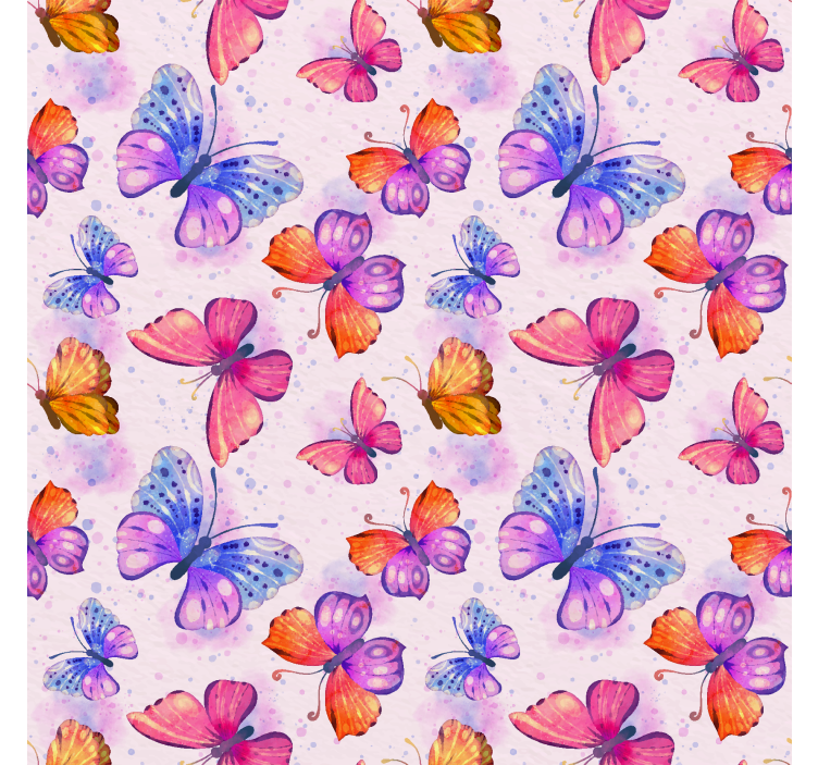 Colorful watercolor butterfly wallpaper - TenStickers