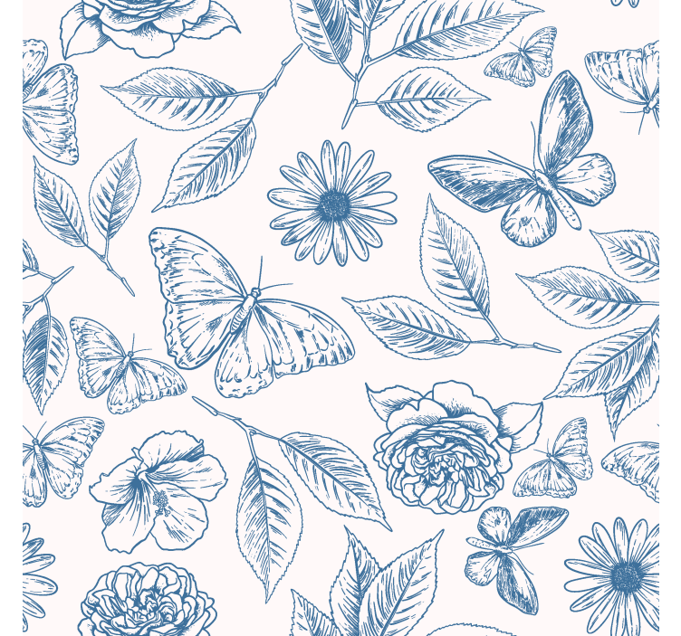 Butterfly wallpaper floral pattern - TenStickers