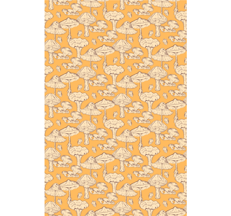 Hallway wallpaper with mushroom pattern design - TenStickers